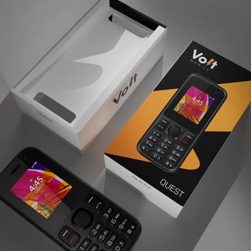 Volt Quest Phone Packaging 3D Render