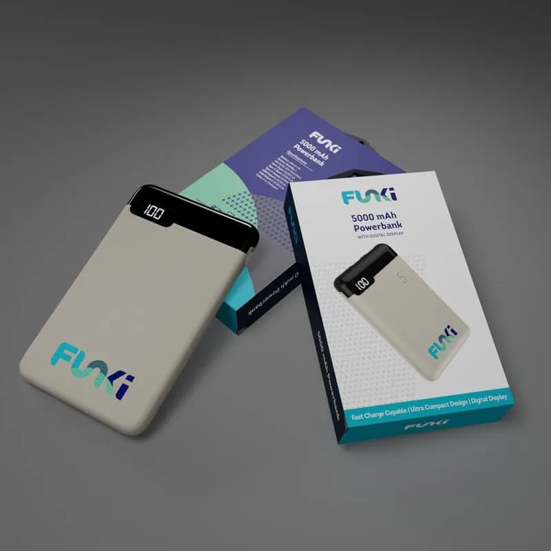 Funki 5K power bank packaging 3D render