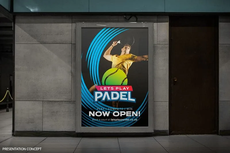 Let's Play Padel poster mockup