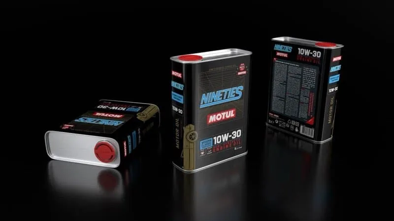 Motul retro Nineties series 3D product can renders