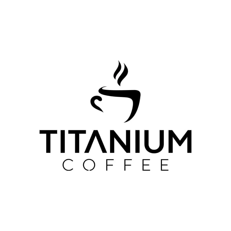 Titanium Coffee logo – black on white