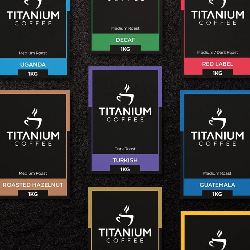 Titanium Coffee colour-coded label system