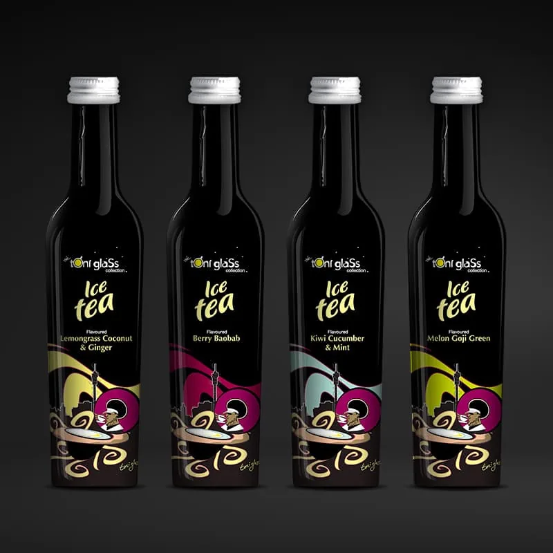 Toni Glass iced tea full product range render