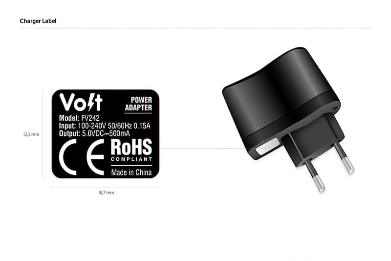 Volt Mobile charger label artwork