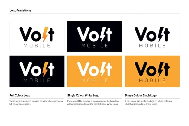 Volt Mobile brand guidelines – logo usage