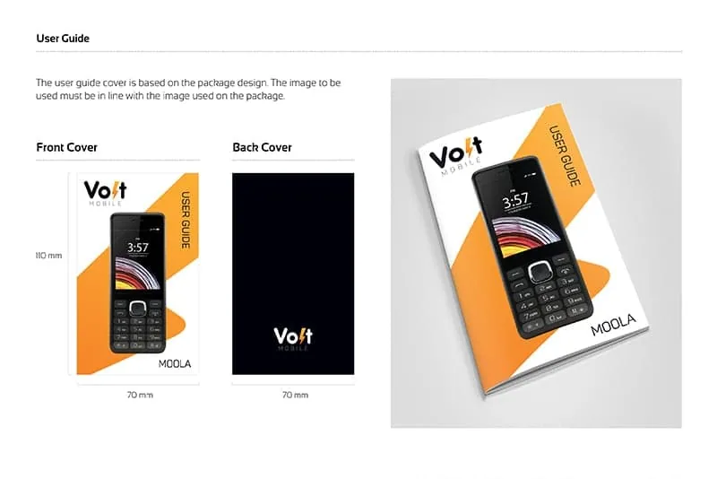 Volt Mobile user guide booklet design